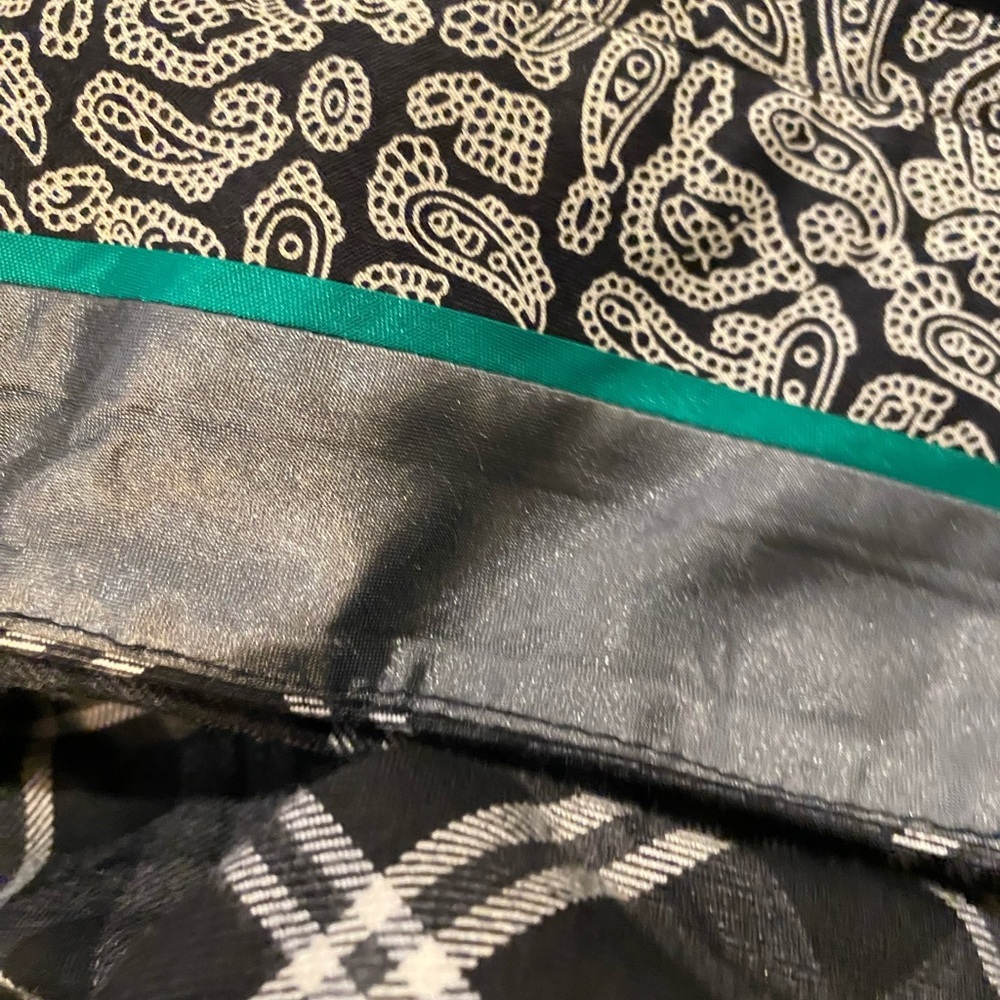 Taikonhu for Anthropology Plaid Women's Wide leg Pants Black /White Fully lined - Picture 9 of 9